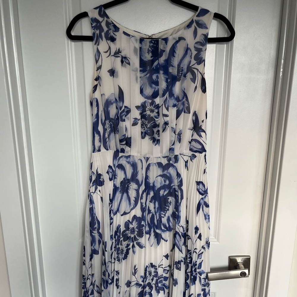 Eliza J White and Blue Floral Maxi Dress